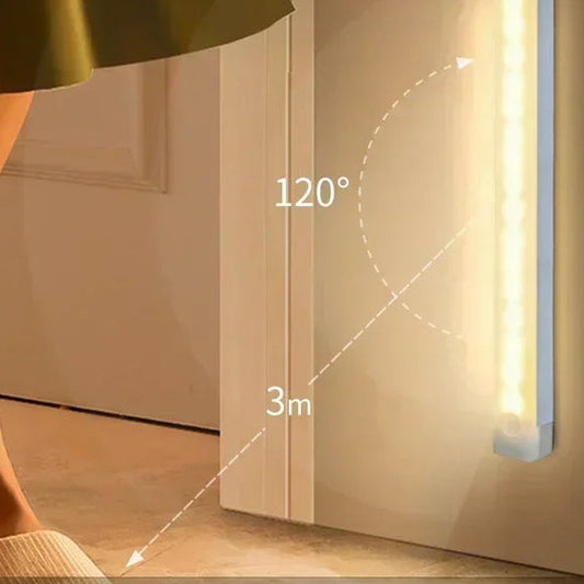 Listwa LED z czujnikiem ruchu zamontowana przy drzwiach