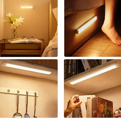 Listwa LED w szafce, przy łóżku i w kuchni